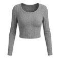 thumbnail image 7 of yillto Women Crop Sweaters Tops Ribbed Knit Lightweight Long Sleeve Soft Comfy Plain Tops Clothes, 7 of 7