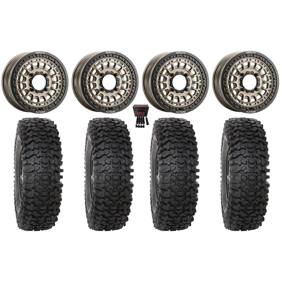 MetalFX Hitman Bdlk 15" Wheels Br 33" RC500S Sticky Tires Kawasaki Teryx Mule