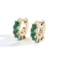 thumbnail image 5 of 1 par de lindos pendientes de aro pequeños de color dorado, tendencia 2022, nuevos con C transparente, blanco, 5 of 5