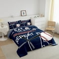 thumbnail image 3 of Erosebridal Baseball Comforter Set Queen Size Baseball Games Bedding Set Navy Blue Comforter Sports Theme Quilt Set, 3 of 7