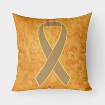 Carolines Treasures AN1219PW1818 Peach Ribbon for Uterine Cancer Awareness   Canvas Fabric Decorative Pillow  18H x18W