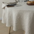 thumbnail image 4 of Round Linen Tablecloth 65'' DIA - 100% Pure European Flax Table Cloth - Natural, 4 of 6