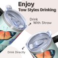 thumbnail image 4 of Butterfly 20oz Stainless Steel Tumbler with Handle and Straw – Insulated Travel Cup with Sliding Lid, 360° Full Wrap Printed Mug for Home, Outdoor & Sports Use, Spring, 4 of 6