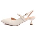 thumbnail image 2 of DADAWEN Women's Closed Pointed Toe Low Heels Slingback Pumps Kitten Heels Stylish White Wedding Party Prom Dress Shoes 7.5 US, 2 of 5