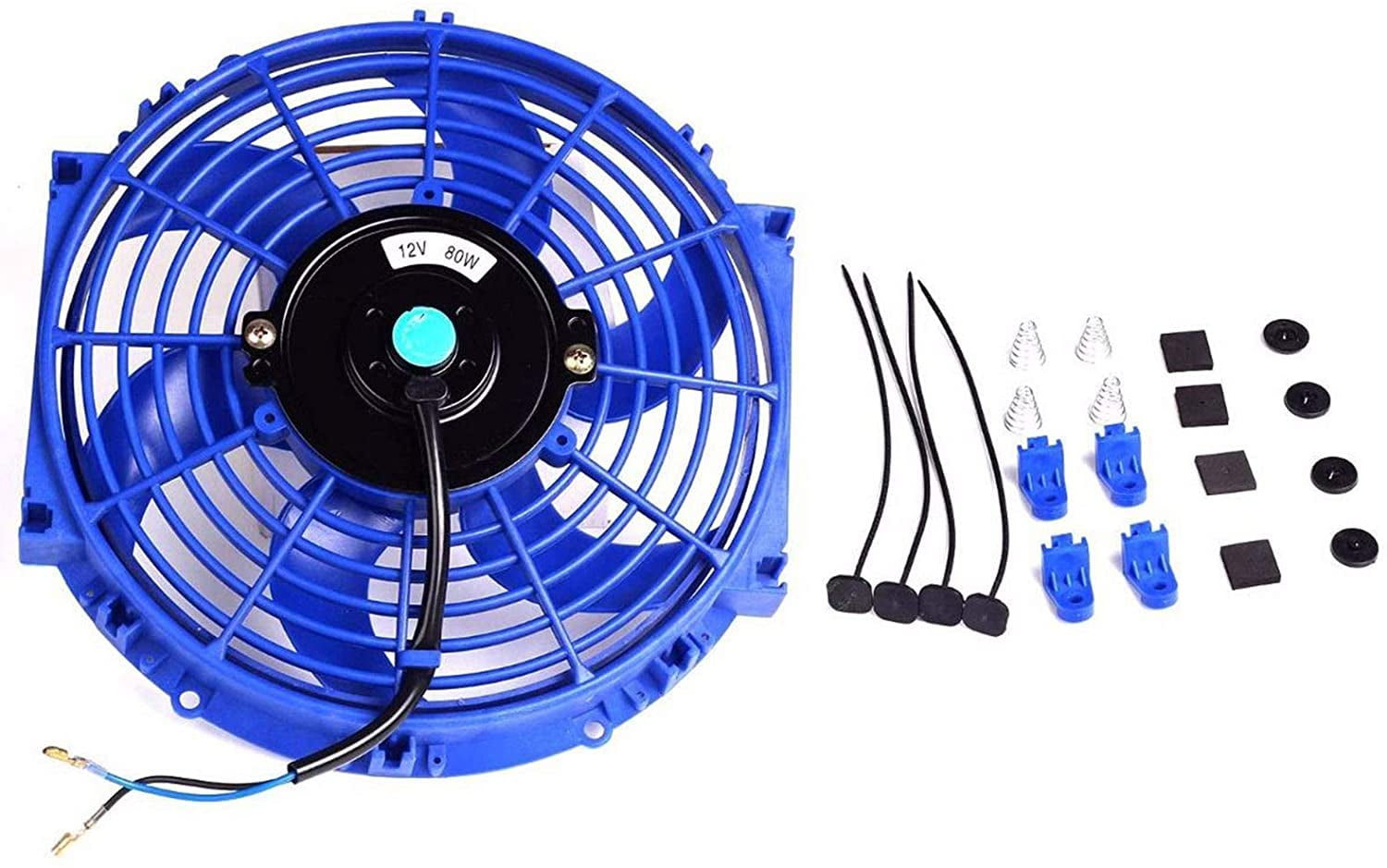 2x 7" inch Universal Electric Radiator OD Slim Fan Push/Pull 12V w/Mounting Kit 
