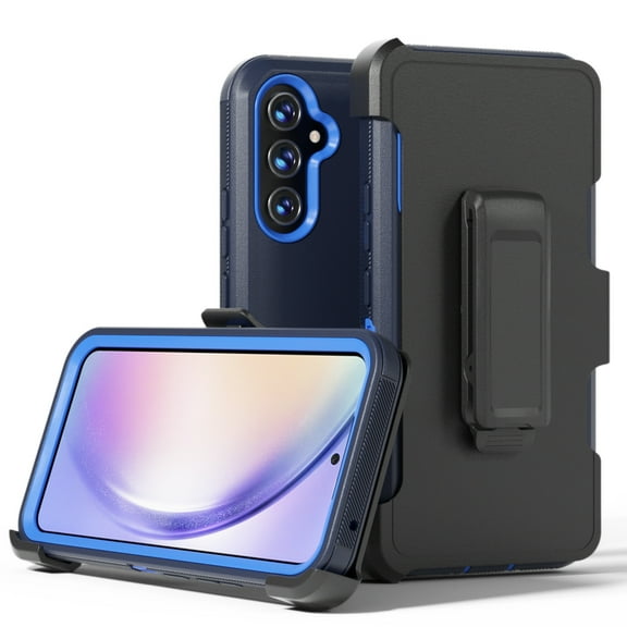 Xhy Samsung Galaxy A54 5G Case with Belt Clip Holster Military Grade Heavy Duty 3 in 1 Shockproof Armor Rugged Durable for Galaxy A54 5G Phone - Dark Blue Blue