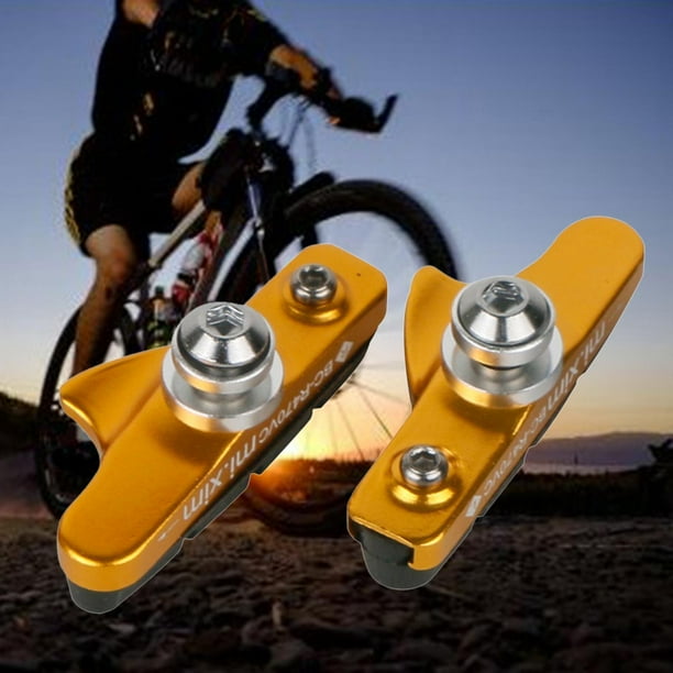 Road Bike Type Brake Shoes Pads 55mm Long Aluminum Drawer Type Brake Pad Gold
