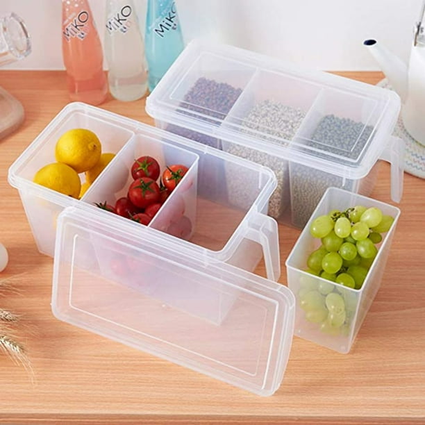 Plastic Storage Containers Square Handle Food Storage Organizer Boxes
