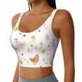 thumbnail image 2 of Fotbe Funny Chicken Pattern Womens' Sports Bra Longline Wirefree Padded with Medium Support Sports Moisture-Wicking Workou Vest,Tank Top-Small, 2 of 9