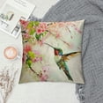 thumbnail image 2 of Nawypu  Pillow Covers Flying Hummingbird and Pink Flowers Oil Painting 18X18 Inch,Throw Pillow Covers Decor for Couch Bedroom Living for Men Women Pack of, 2 of 5