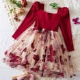 thumbnail image 4 of GuangCong Kids Girls Casual Dresses Children Long Sleeve Butterfly Embroidery Print Dresses Tulle Clothing Red Kids Girls Dresses, Sizes 5-6 Years, 4 of 9