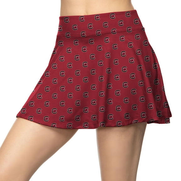 Women's-ZooZatz Garnet South Carolina Gamecocks All-Over Print Flowy Skort