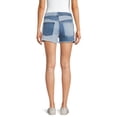 thumbnail image 3 of Madden NYC Juniors' Colorblock Denim Mom Shorts, 3 of 5