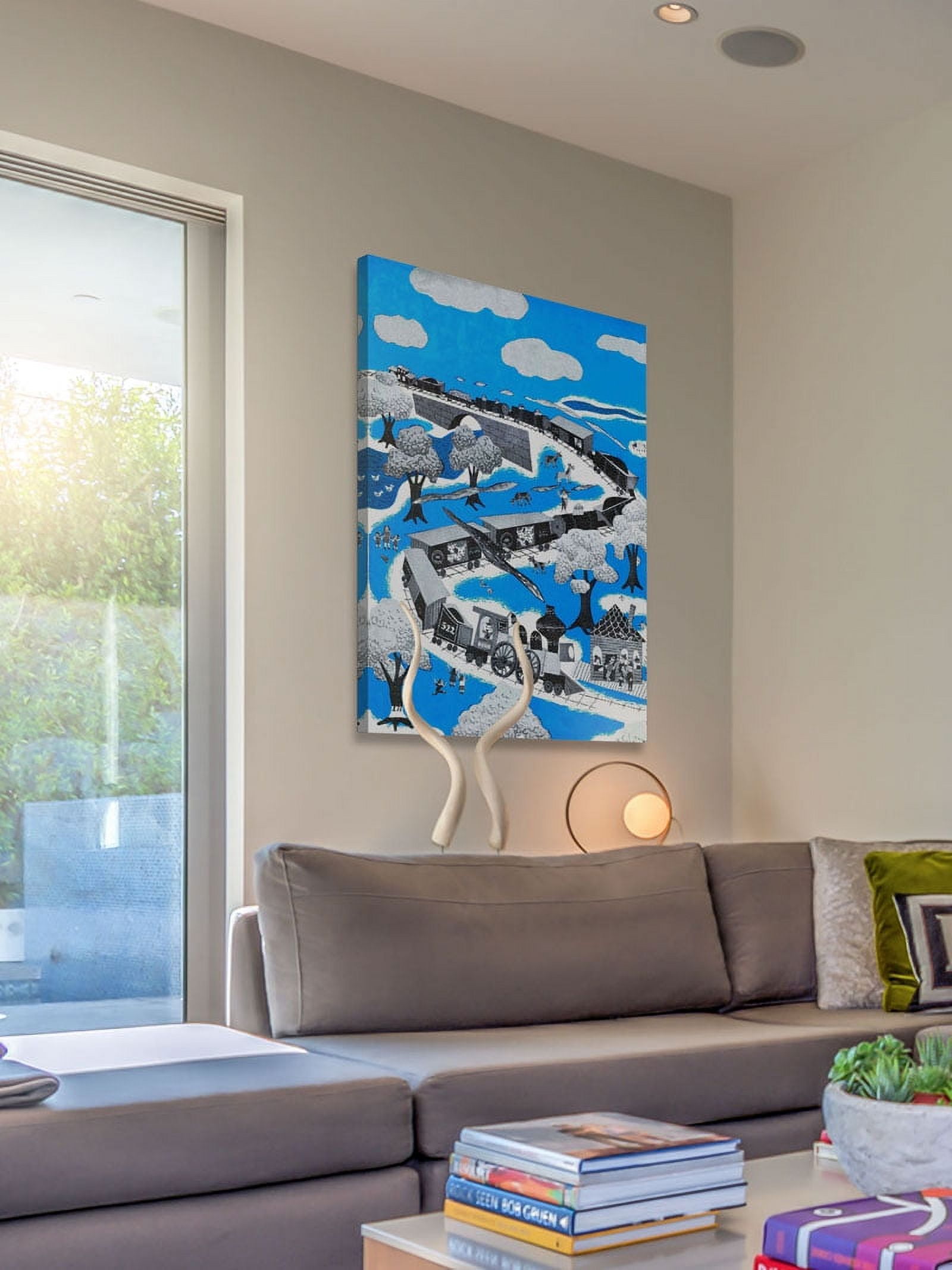 "The Longest Train" Painting Print on Wrapped Canvas