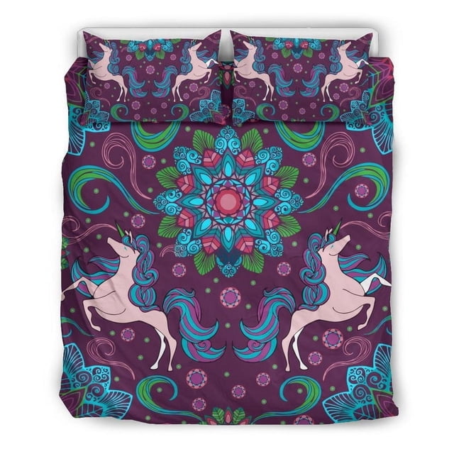 Juego de cama Escocia Unicornio y Flor Mandala Boho