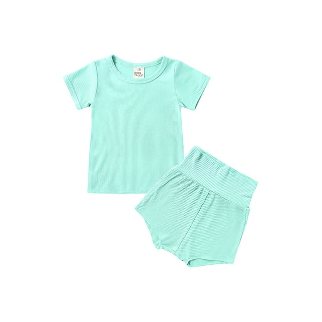 xiaxaixu Solid Color Short Sleeve Round Neck Pullover + High Waisted Pants