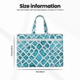 thumbnail image 3 of Handbag File Bag 15×10.6in Large Capacity Double Pocket Designed For Work Travel Travel Shopping Turquoise Moroccan Trellis Hand-Drawn Sketch_3, 3 of 8