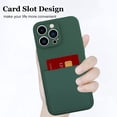 thumbnail image 2 of iPhone 14 Pro Max Case Liquid Silicone Card Slot Soft Screen Protector Cover Shockproof Anti Scratch Microfiber Lining Full Body Protection Shell for iPhone 14 Pro Max- Blackish Green, 2 of 12