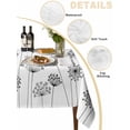 thumbnail image 5 of Black Dandelion Rectangle Tablecloth, Spring Country Modern Minimalist Flower Waterproof & StainResistant Tablecloth, Washable Oil-proof Table Cover for Dining/Party/Wedding/Camping/Buffet 54x108 In, 5 of 9