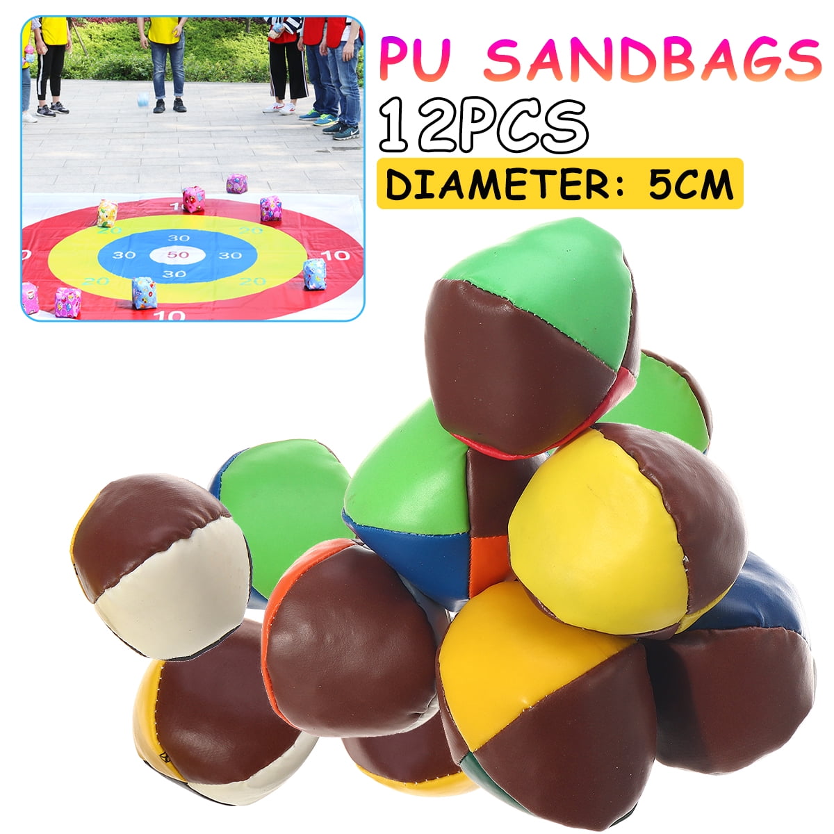 12Pcs Juggling Balls Set Classic Bean Bag Juggle Magic Circus Beginner