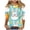 AB61 Multicolour, variant on Easter T-Shirts For Women Bunny Print 3/4 Sleeve Crew Neck Tops Fashion Stylish Ladies Festival Party Playwear Shirts Multicolour Size Xxl