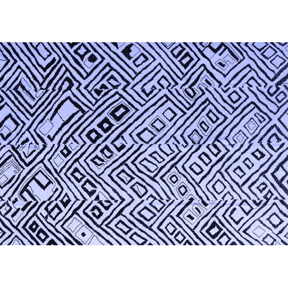 Ahgly Company Machine Washable Indoor Rectangle Solid Blue Modern Area Rugs, 7' x 9'