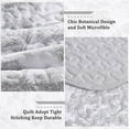 thumbnail image 3 of 3 Pieces Grey Botanical Bedspread Full Size Grey Toile Plants Pattern Quilt Set for All Seasons, 3 of 6