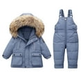thumbnail image 2 of guisaled Toddler Winter Coat and Snow Bib Pants for Boys Girls Snowsuits Hooded Warm Thicken Windproof Waterproof Snow Outfits, 2 of 6