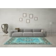 thumbnail image 3 of Ahgly Company Indoor Round Persian Light Blue Traditional Area Rugs, 4' Round, 3 of 4
