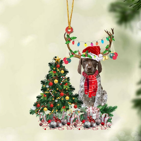 Acrylic 2D FLAT German Shorthaired Pointer 1-Christmas Tree Gift Hanging Ornament