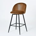 thumbnail image 6 of FurnitureR 25'' Backless Counter Bar Stools Set of 2, White Metal Legs, 6 of 7