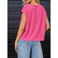 thumbnail image 3 of Women Cap Sleeve Casual Basic Crewneck Crop Tank Top with Pockets, 3 of 4