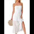 thumbnail image 3 of Vestido de Verano para Mujer, Estilo Bohemio, Informal, con Espalda Descubierta, Bandeau, Volantes y , para Playa L, 3 of 9