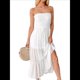 thumbnail image 3 of Vestido de Verano para Mujer, Estilo Bohemio, Informal, con Espalda Descubierta, Bandeau, Volantes y , para Playa S, 3 of 9