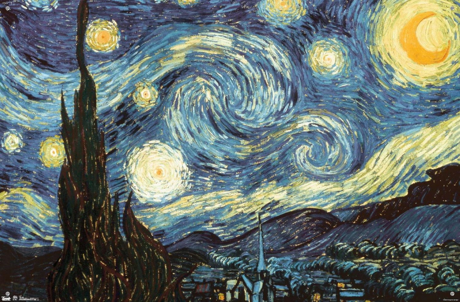 The Starry Night by Vincent van Gogh Wall Poster
