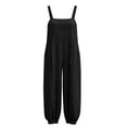 thumbnail image 6 of Miluxas Women's Sleeveless Jumpsuits Loose Wide Leg Harem Overalls with Pockets Lightweight Casual Rompers for Summer Beach Vacation Black, 6 of 8