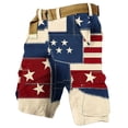 thumbnail image 6 of DIOAZUD Men's Patriotic Cargo Shorts American Flag Print Multi Pockets Lightweight Casual Outdoor Wear, 6 of 7