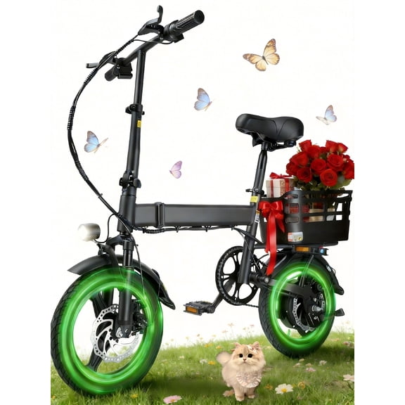 BroPath Electric Bike for Adults, Ebike, 14" Folding Electric Bike,500W High Motor, 20MPH, 20 Miles(MAX),Commuter Folding Ebike, 576Wh Removeable Battery, 3 Riding Mode,Mini E Bikes for Teens,UL2849