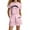 Pink, variant on Girls Boys Outfits Set Girls city Letter Print Casual Loose Short Sleeve Suit Pink 13-14 Years
