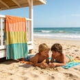 thumbnail image 6 of Fashionable Striped Beach Towel - Super Soft & Fast-Drying Microfiber Bath Towel, Lightweight & Portable for Beach, Swimming, and Picnics Multicolor C, 6 of 6
