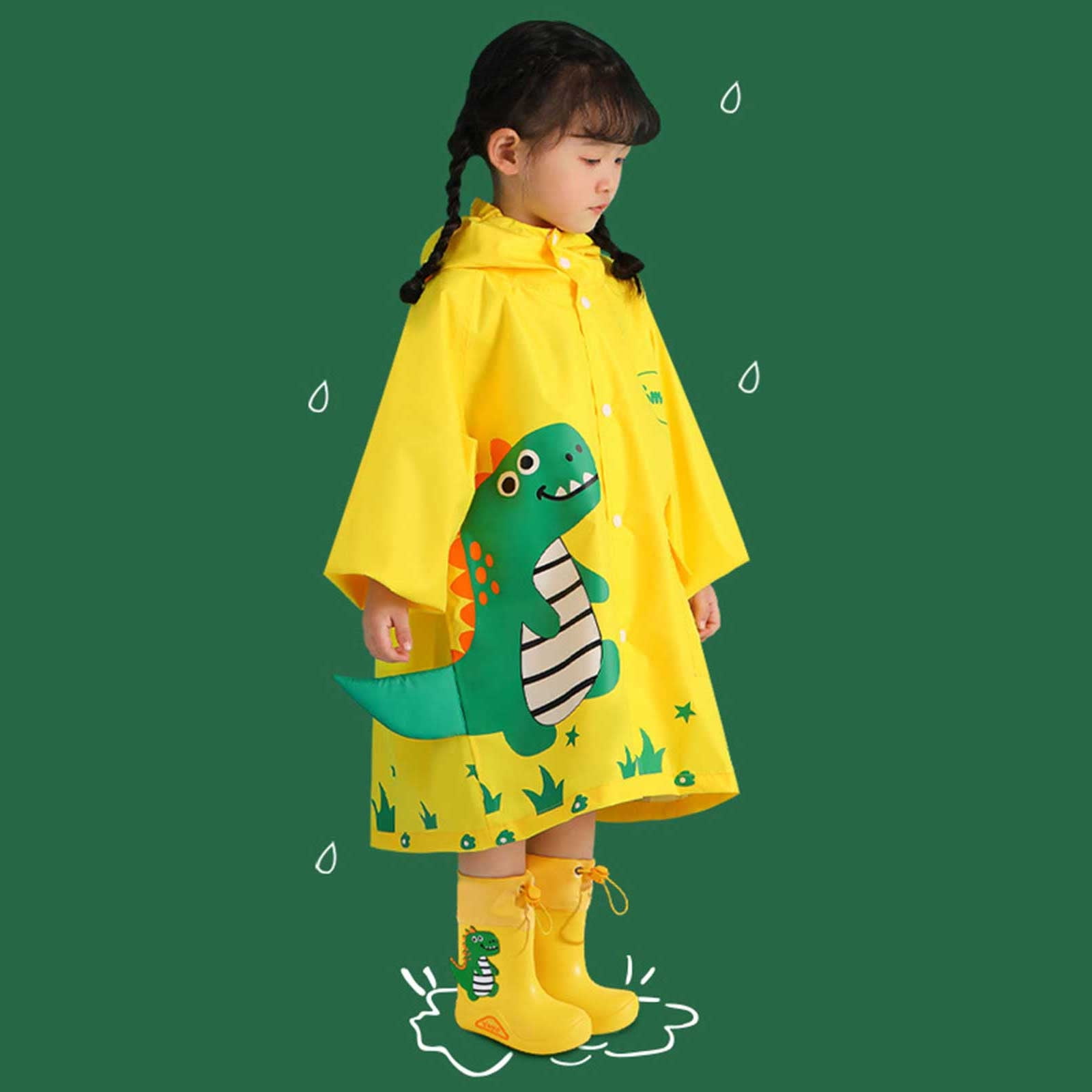 Povozer Toddler Girl Rain Boots Babys Rain Boots Children Waterproof Shoes for Boys Girls(Yellow,5.5-6 Years)