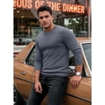 thumbnail image 5 of OALUXE Ribbed Long Sleeve Shirts for Men Crewneck Undershirts Thermal Basic Tops, 5 of 7