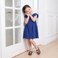 thumbnail image 6 of Cushionaire Siesta Girls Jelly Sandals, Lattice Cut-Out Ballet Flats for Girls, Flexible Slip On Beach Shoes, 6 of 19