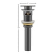 thumbnail image 2 of DAX Square Vanity Sink Pop-up Drain with Overflow Gun Metal Finish, 2 of 4