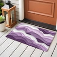 thumbnail image 4 of 2x3 Ft Entryway Area Rug, Purple Ombre Kitchen Rug Runner Washable Floor Mat, Modern Geometric Moire Abstract Art Non Slip Indoor Door Mat Throw Carpet for Bathroom Living Room Bedroom, 4 of 8