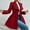 Wine, variant on Women's Tunic Coat Lapel Jacket Button Belt Shawl Elegant Wool Blend Jacket Winter A-Line Silhouette Work Office Midi Wool Pea OverCoat Autumn Winter Coats Outerwear