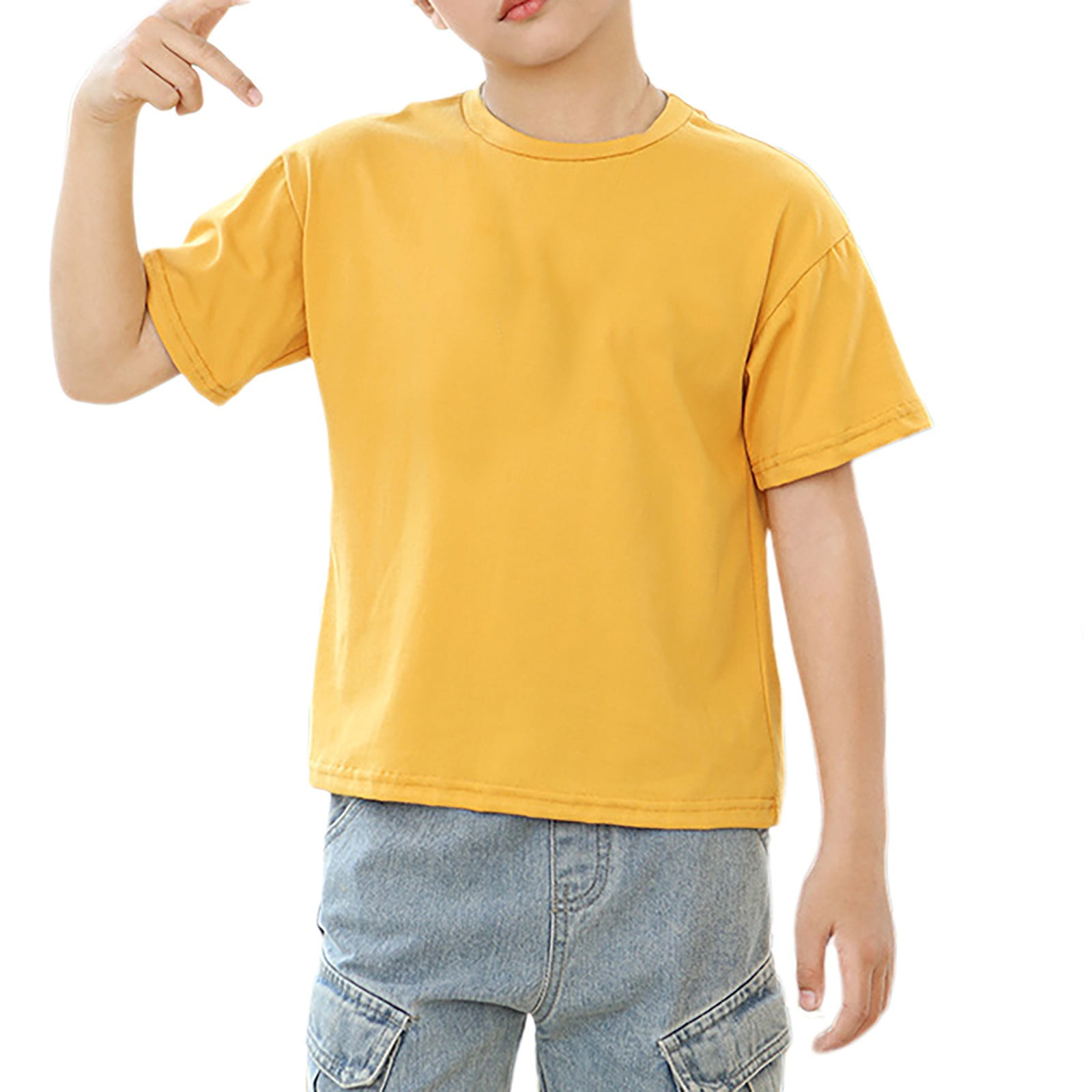 KVPLBQFD White Blouse Pink Top Collared Shirt 2t Boy Clothes Toddler Boy 4t Boy Size 10-12 Y2k Clothes for Teens Size 5 Boys Clothes Yellow 3-4 Years