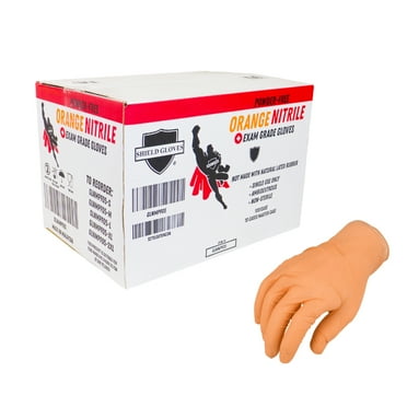 Nitrile Exam Powder Free Disposable Gloves, Ambidextrous, Beaded Cuff, Orange, 5 Mil, Small, 72000 Pack