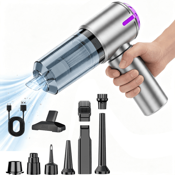 Powerful Suction Handheld Vacuum Cleaner, 2 in 1 Vacuum & Air Blower, Upgraded Brushless Motor, Rechargeable Cordless Portable Mini Vacuum for Car, Home, Office