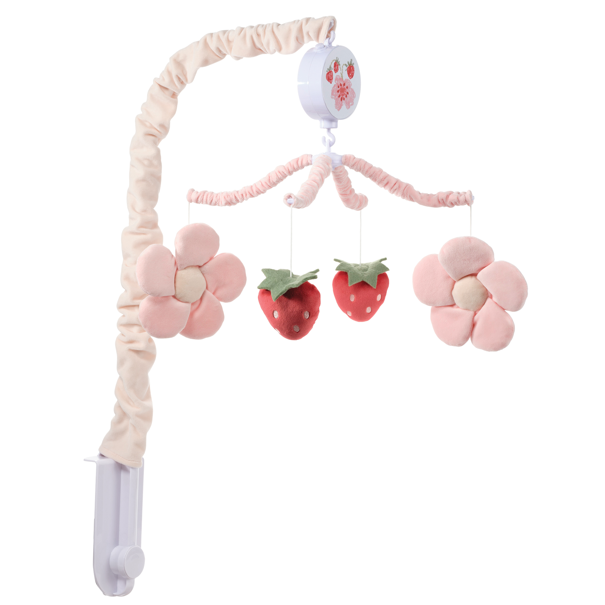 Bedtime Originals Flower Power Strawberry Musical Baby Crib Mobile Soother Toy